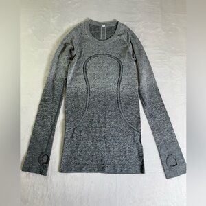 lululemon athletica Running Gray Ombre Long Sleeve Workout Top